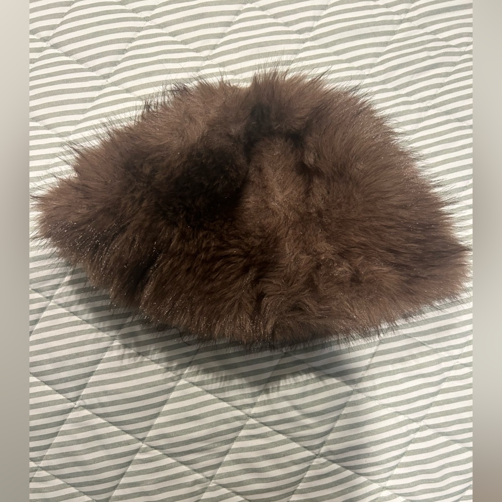 Plush Brown Faux Fur Hat